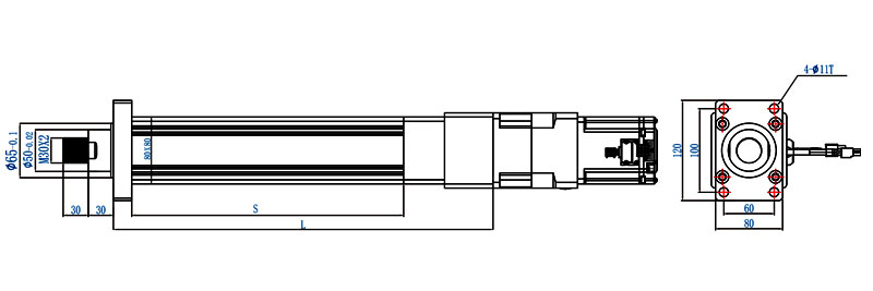 SFA80直聯(lián)伺服電動(dòng)缸結(jié)構(gòu)圖